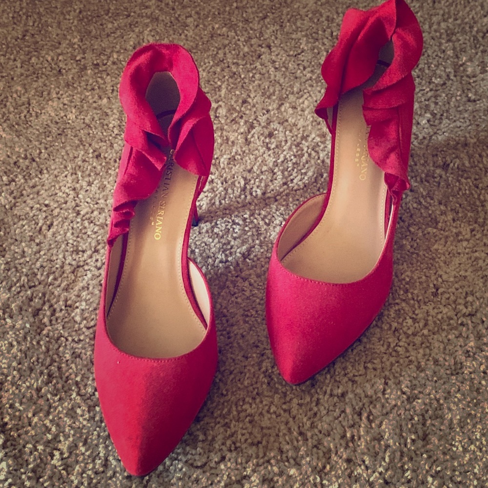Red Ruffle Pumps